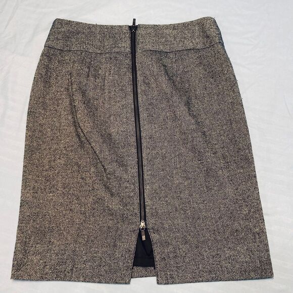Banana Republic Tweed Wool Blend Lined Pencil Zip Skirt Gray Preppy Office Sz 8 - Picture 5 of 11